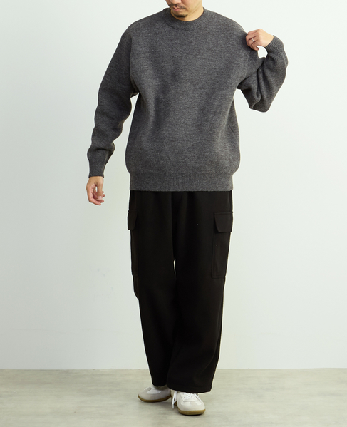 【MASTER FRAME/マスターフレーム】ウールライクWフェイスクルーネックセーター 詳細画像 ミント 22