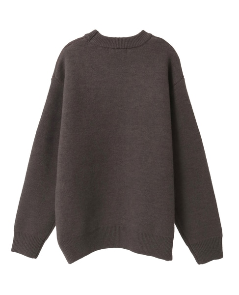 【MASTER FRAME/マスターフレーム】ウールライクWフェイスクルーネックセーター 詳細画像 ダークブラウン 3