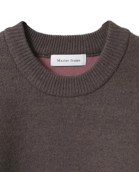 【MASTER FRAME/マスターフレーム】ウールライクWフェイスクルーネックセーター 詳細画像 ダークブラウン 4