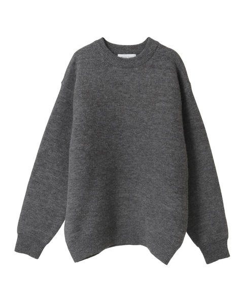 【MASTER FRAME/マスターフレーム】ウールライクWフェイスクルーネックセーター 詳細画像 チャコールグレー 2