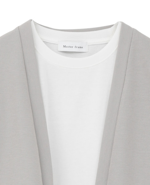 【MASTER FRAME/マスターフレーム】Wフェイスアンサンブルカーディガン 詳細画像 ベージュ 3