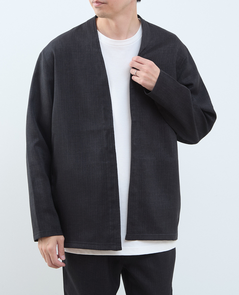 【MASTER FRAME/マスターフレーム】リネンライクキャンバス カーディガン 詳細画像 チャコール 1
