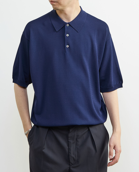 【MASTER FRAME/マスターフレーム】ハイツイストニットポロシャツ 詳細画像 ネイビー 1