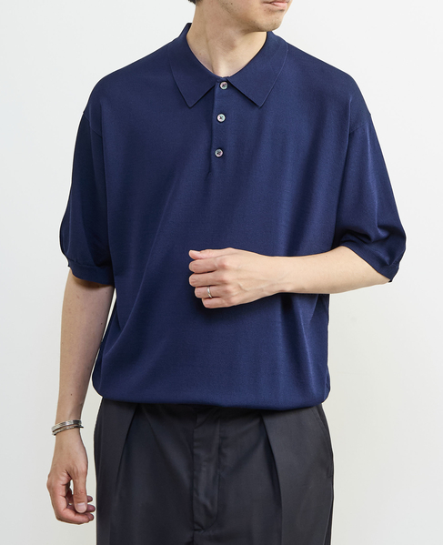 【MASTER FRAME/マスターフレーム】ハイツイストニットポロシャツ 詳細画像 ネイビー 12