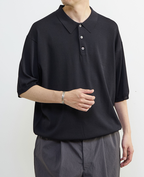 【MASTER FRAME/マスターフレーム】ハイツイストニットポロシャツ 詳細画像 ネイビー 16