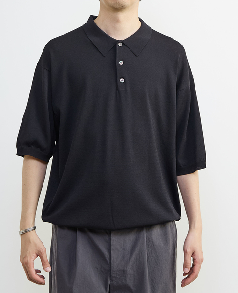 【MASTER FRAME/マスターフレーム】ハイツイストニットポロシャツ 詳細画像 ネイビー 2