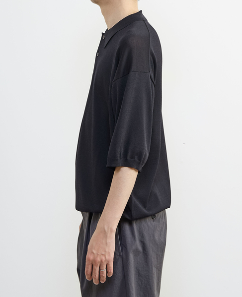 【MASTER FRAME/マスターフレーム】ハイツイストニットポロシャツ 詳細画像 ネイビー 3