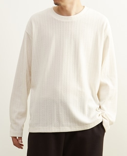 【MASTER FRAME/マスターフレーム】モール編みフェイクレイヤードカットソー