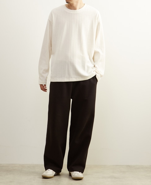 【MASTER FRAME/マスターフレーム】モール編みフェイクレイヤードカットソー 詳細画像 アイボリー 16