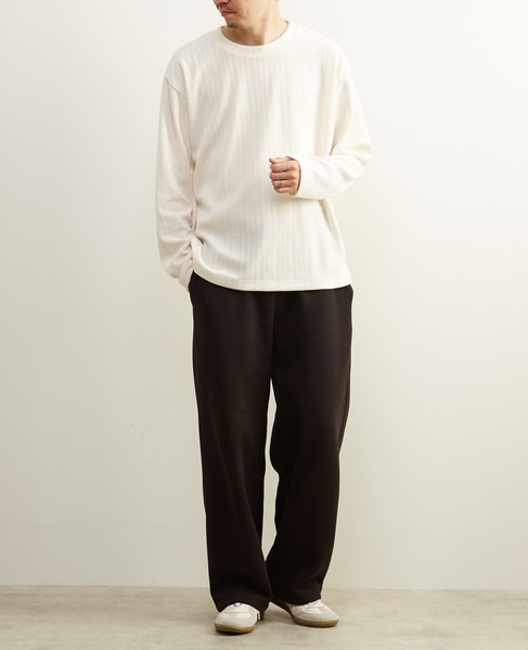 【MASTER FRAME/マスターフレーム】モール編みフェイクレイヤードカットソー 詳細画像 アイボリー 17