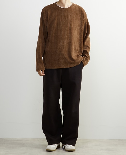 【MASTER FRAME/マスターフレーム】モール編みフェイクレイヤードカットソー 詳細画像 アイボリー 20