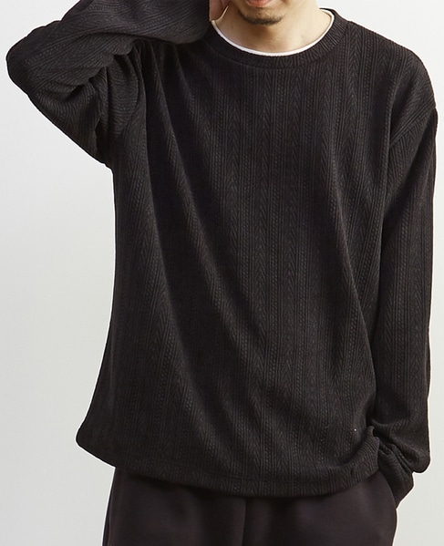 【MASTER FRAME/マスターフレーム】モール編みフェイクレイヤードカットソー 詳細画像 アイボリー 22