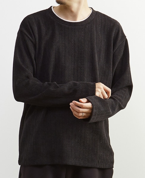 【MASTER FRAME/マスターフレーム】モール編みフェイクレイヤードカットソー 詳細画像 アイボリー 23