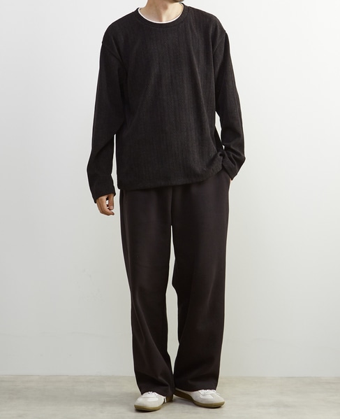 【MASTER FRAME/マスターフレーム】モール編みフェイクレイヤードカットソー 詳細画像 アイボリー 24