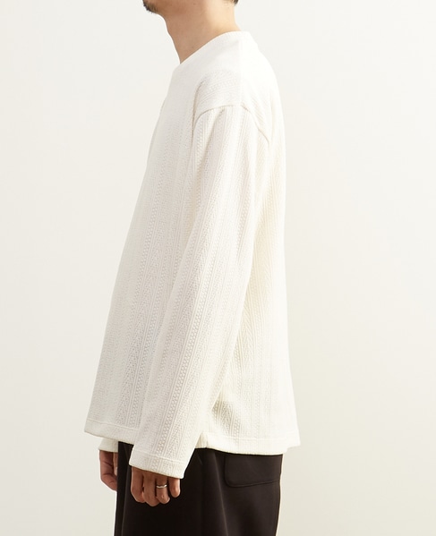 【MASTER FRAME/マスターフレーム】モール編みフェイクレイヤードカットソー 詳細画像 アイボリー 3