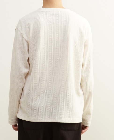 【MASTER FRAME/マスターフレーム】モール編みフェイクレイヤードカットソー 詳細画像 アイボリー 4