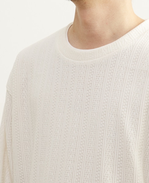 【MASTER FRAME/マスターフレーム】モール編みフェイクレイヤードカットソー 詳細画像 アイボリー 6