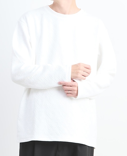 【MASTER FRAME/マスターフレーム】ブリスタージャガード 長袖クルーネックTシャツ 詳細画像 ホワイト 14