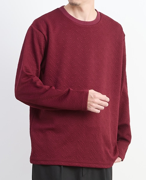 【MASTER FRAME/マスターフレーム】ブリスタージャガード 長袖クルーネックTシャツ 詳細画像 ホワイト 18