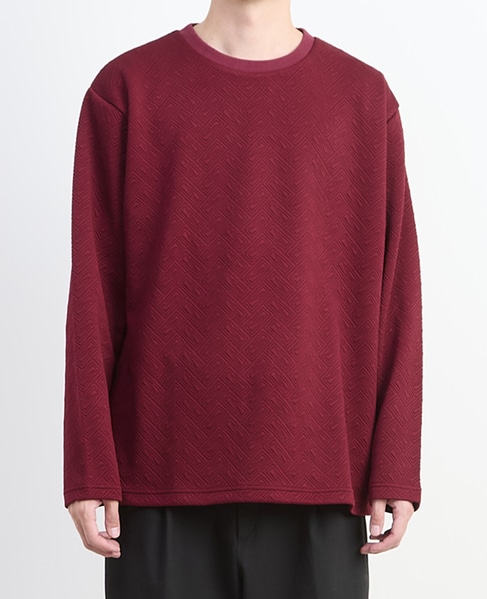 【MASTER FRAME/マスターフレーム】ブリスタージャガード 長袖クルーネックTシャツ 詳細画像 ホワイト 2