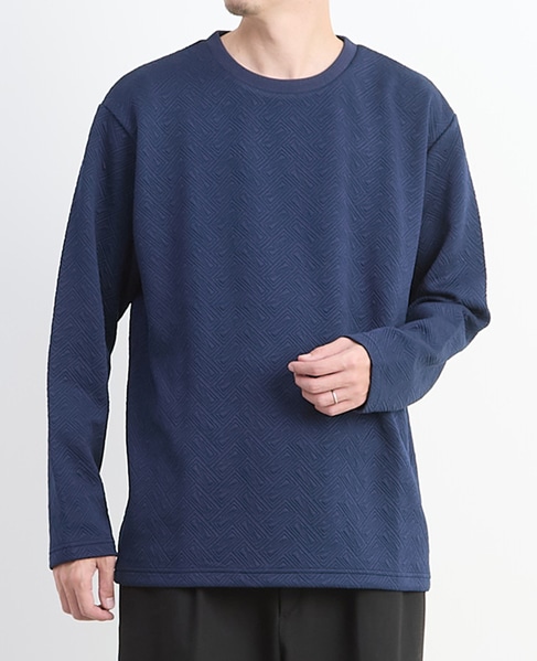 【MASTER FRAME/マスターフレーム】ブリスタージャガード 長袖クルーネックTシャツ 詳細画像 ホワイト 22