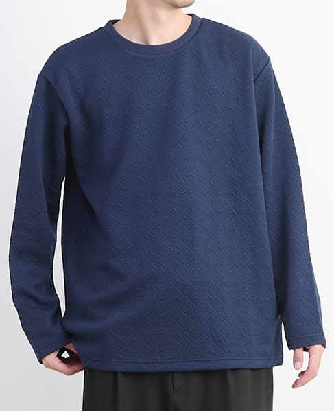 【MASTER FRAME/マスターフレーム】ブリスタージャガード 長袖クルーネックTシャツ 詳細画像 ホワイト 23