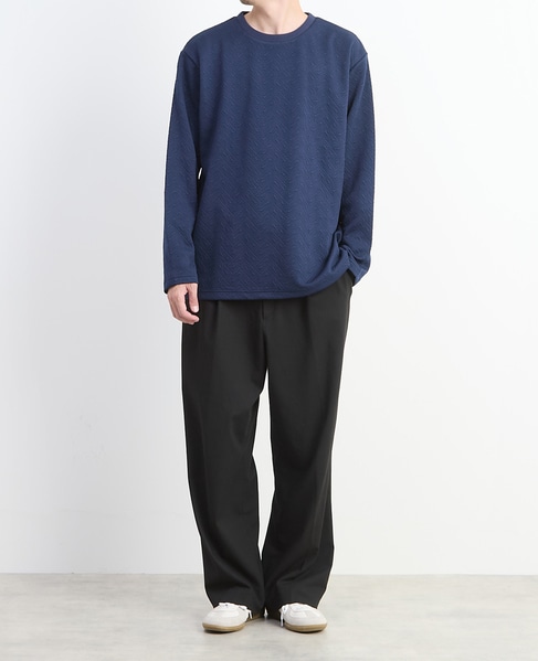 【MASTER FRAME/マスターフレーム】ブリスタージャガード 長袖クルーネックTシャツ 詳細画像 ホワイト 24