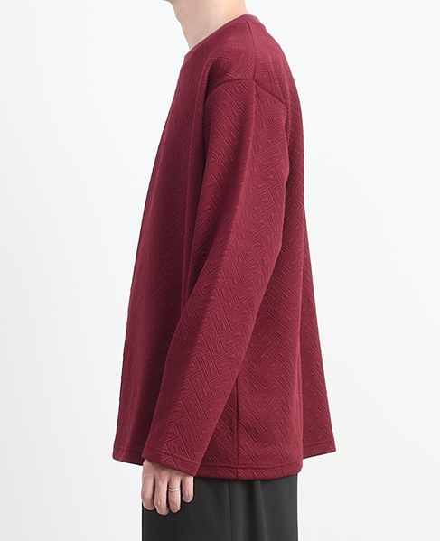 【MASTER FRAME/マスターフレーム】ブリスタージャガード 長袖クルーネックTシャツ 詳細画像 ホワイト 3