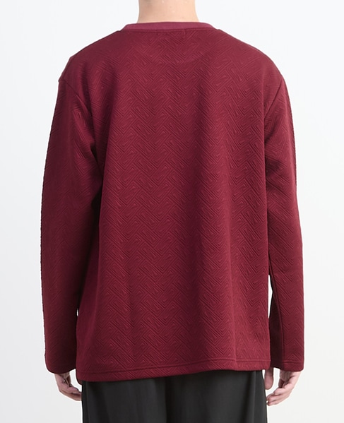 【MASTER FRAME/マスターフレーム】ブリスタージャガード 長袖クルーネックTシャツ 詳細画像 ホワイト 4