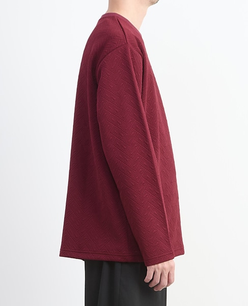 【MASTER FRAME/マスターフレーム】ブリスタージャガード 長袖クルーネックTシャツ 詳細画像 ホワイト 5