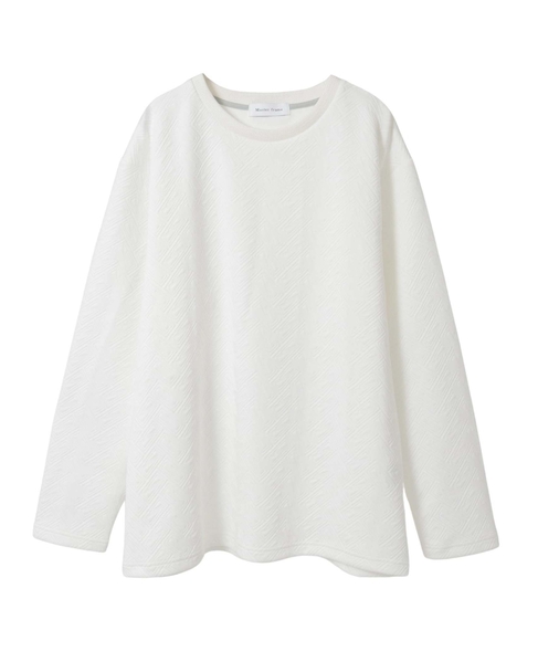 【MASTER FRAME/マスターフレーム】ブリスタージャガード 長袖クルーネックTシャツ 詳細画像 ホワイト 8