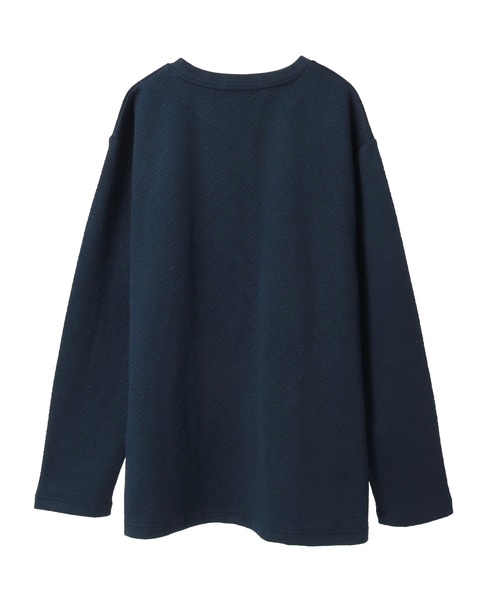 【MASTER FRAME/マスターフレーム】ブリスタージャガード 長袖クルーネックTシャツ 詳細画像 ネイビー 2