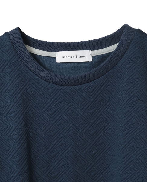 【MASTER FRAME/マスターフレーム】ブリスタージャガード 長袖クルーネックTシャツ 詳細画像 ネイビー 3