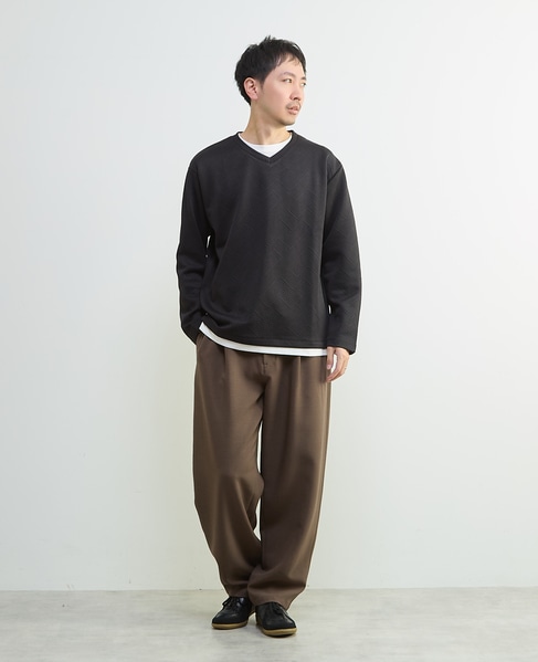 【MASTER FRAME/マスターフレーム】ブリスタージャガード長袖フェイクレイヤードTシャツ 詳細画像 ホワイト 16