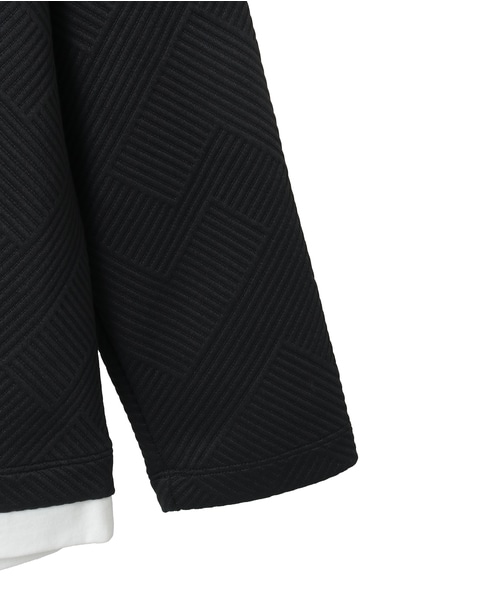 【MASTER FRAME/マスターフレーム】ブリスタージャガード長袖フェイクレイヤードTシャツ 詳細画像 ブラック 5