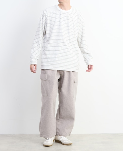 【MASTER FRAME/マスターフレーム】微起毛ボーダークルーネック ロングスリーブTシャツ 詳細画像 ホワイト 13