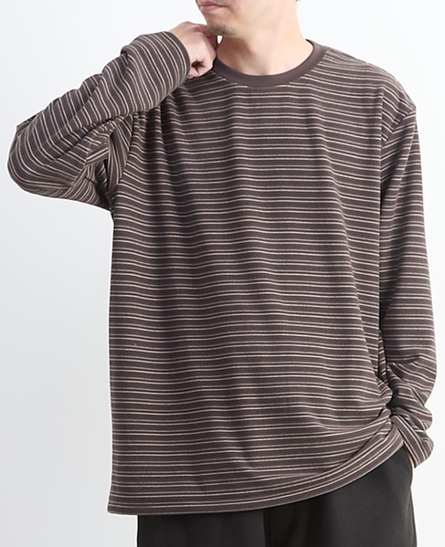 【MASTER FRAME/マスターフレーム】微起毛ボーダークルーネック ロングスリーブTシャツ 詳細画像 ホワイト 15