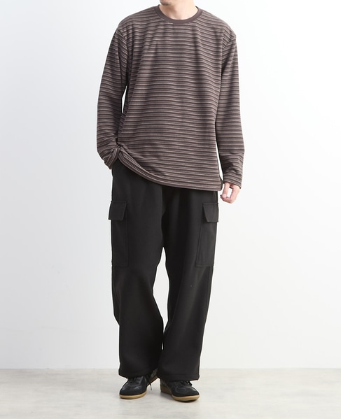 【MASTER FRAME/マスターフレーム】微起毛ボーダークルーネック ロングスリーブTシャツ 詳細画像 ホワイト 16