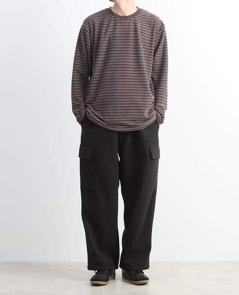 【MASTER FRAME/マスターフレーム】微起毛ボーダークルーネック ロングスリーブTシャツ 詳細画像 ホワイト 17