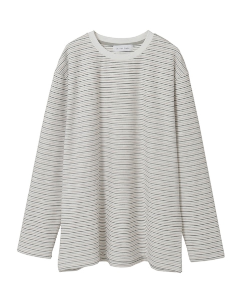 【MASTER FRAME/マスターフレーム】微起毛ボーダークルーネック ロングスリーブTシャツ 詳細画像 ホワイト 18