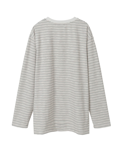 【MASTER FRAME/マスターフレーム】微起毛ボーダークルーネック ロングスリーブTシャツ 詳細画像 ホワイト 19