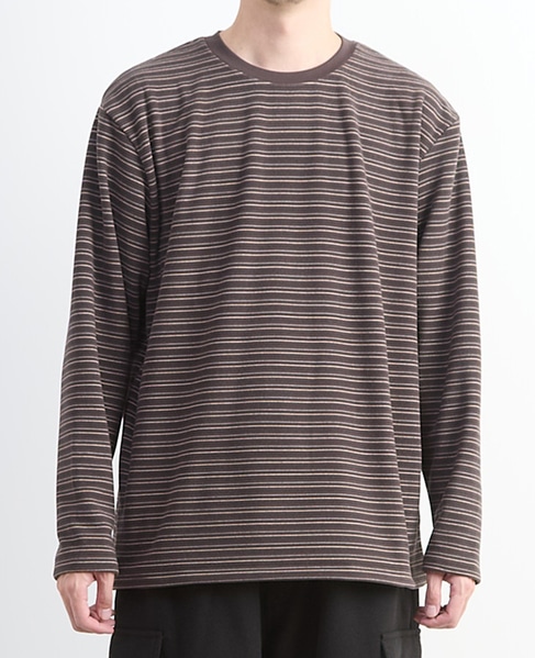 【MASTER FRAME/マスターフレーム】微起毛ボーダークルーネック ロングスリーブTシャツ 詳細画像 ホワイト 2