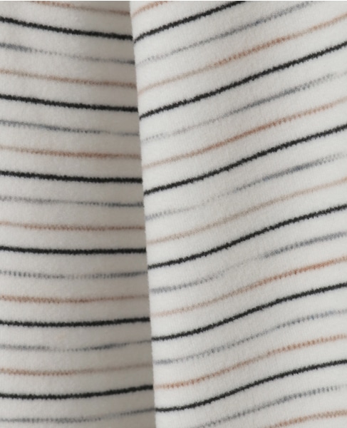 【MASTER FRAME/マスターフレーム】微起毛ボーダークルーネック ロングスリーブTシャツ 詳細画像 ホワイト 23