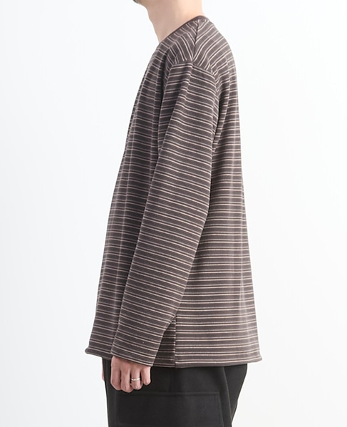 【MASTER FRAME/マスターフレーム】微起毛ボーダークルーネック ロングスリーブTシャツ 詳細画像 ホワイト 3