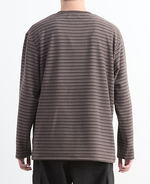 【MASTER FRAME/マスターフレーム】微起毛ボーダークルーネック ロングスリーブTシャツ 詳細画像 ホワイト 4