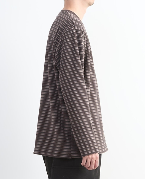 【MASTER FRAME/マスターフレーム】微起毛ボーダークルーネック ロングスリーブTシャツ 詳細画像 ホワイト 5