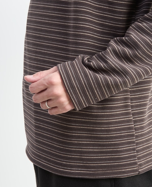 【MASTER FRAME/マスターフレーム】微起毛ボーダークルーネック ロングスリーブTシャツ 詳細画像 ホワイト 7