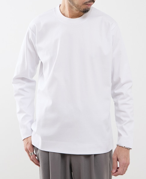 COOL TOUCH COTTON / シルケットスムーススタンダード長袖Tシャツ 詳細画像 ホワイト 1