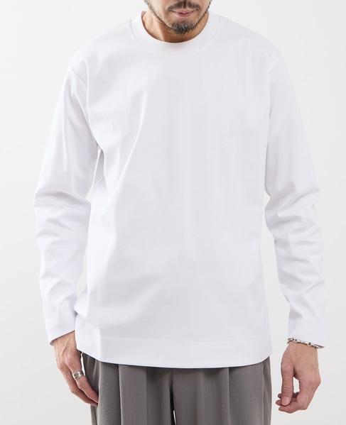 COOL TOUCH COTTON / シルケットスムーススタンダード長袖Tシャツ 詳細画像 ホワイト 2