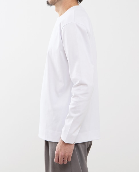 COOL TOUCH COTTON / シルケットスムーススタンダード長袖Tシャツ 詳細画像 ホワイト 3